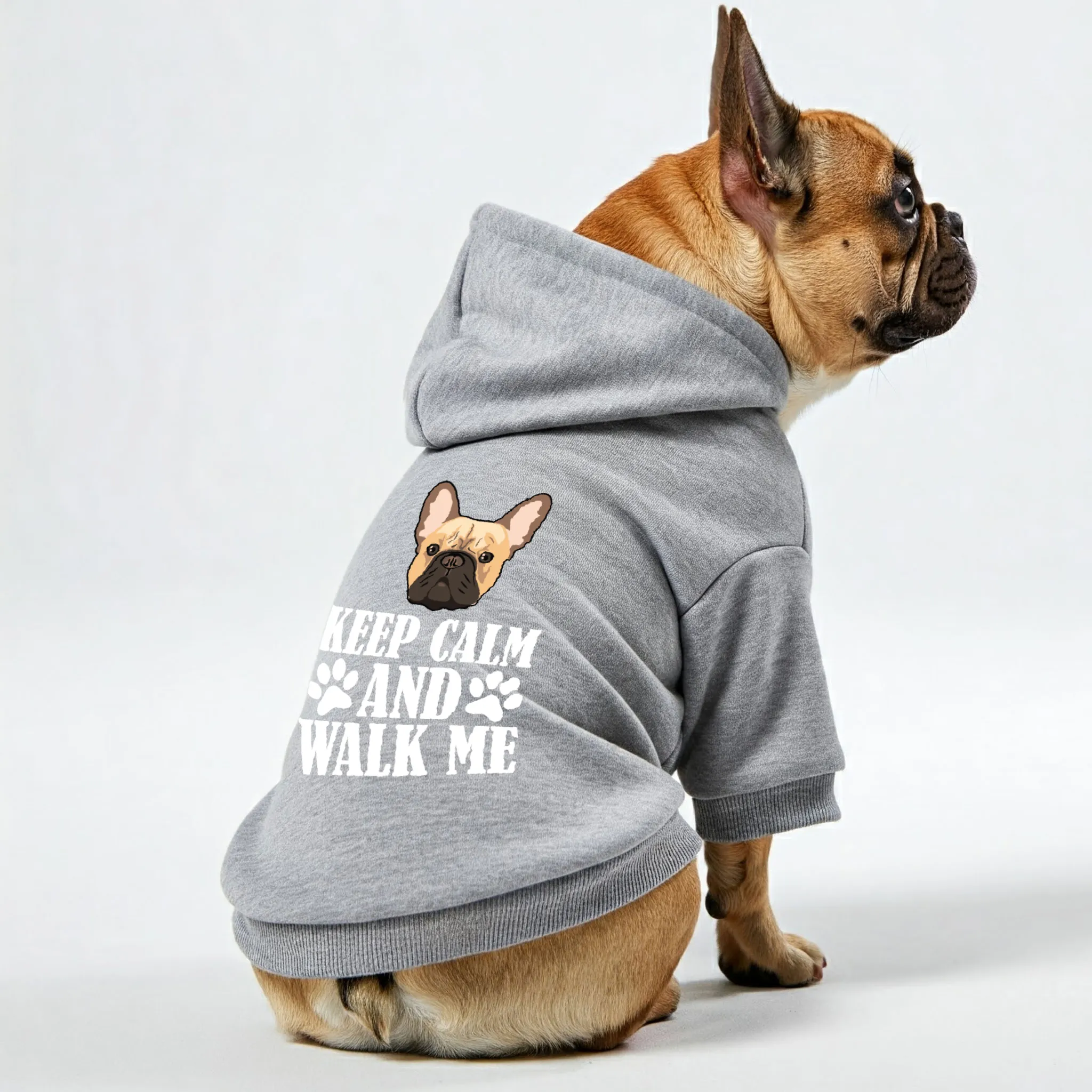 keep calm and walk with me - Personalized French Bulldog Hoodies with Funny Quotes – Stylish, Cozy, and Premium 100% Cotton