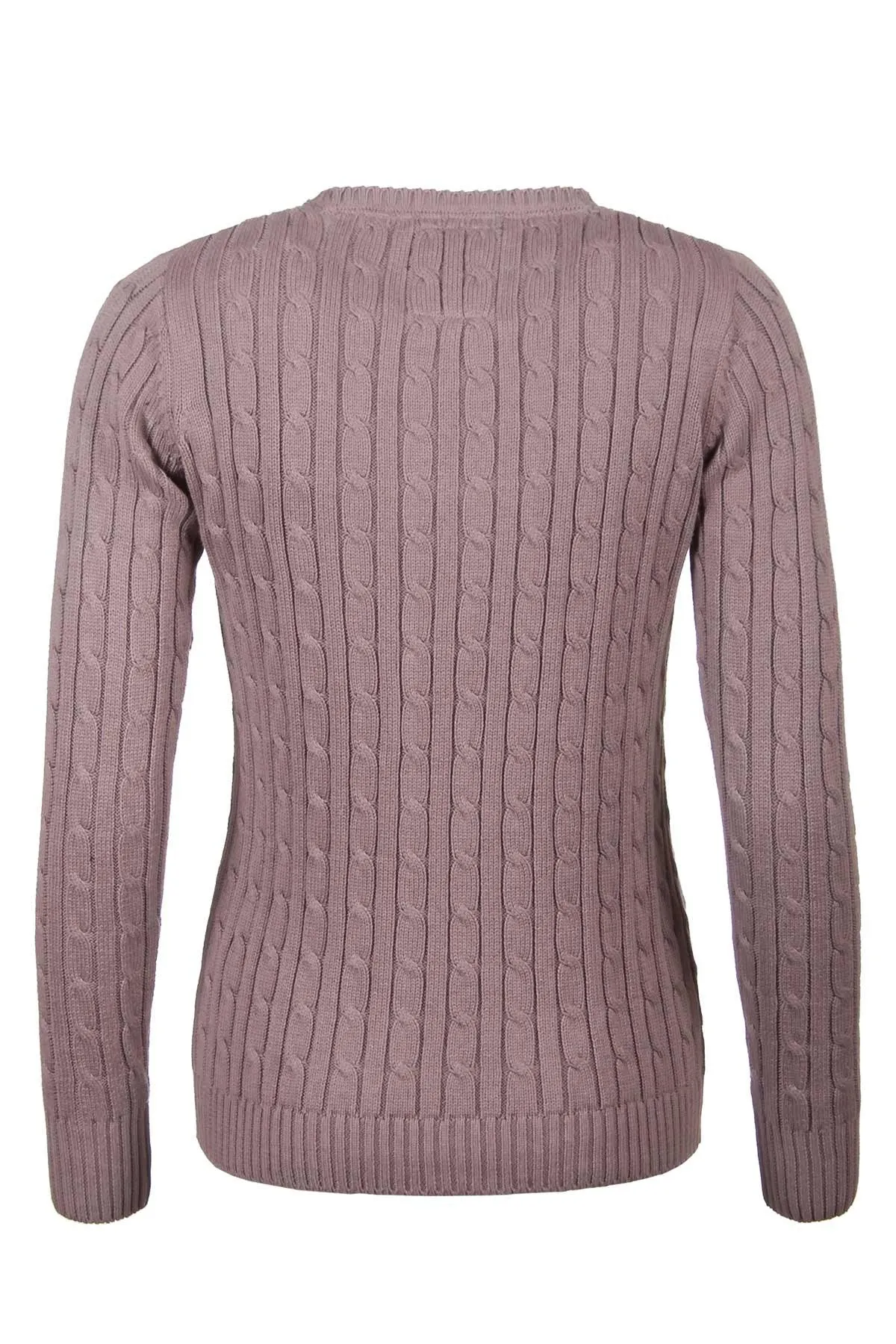 Ladies Crew Neck Cable Knit Jumper