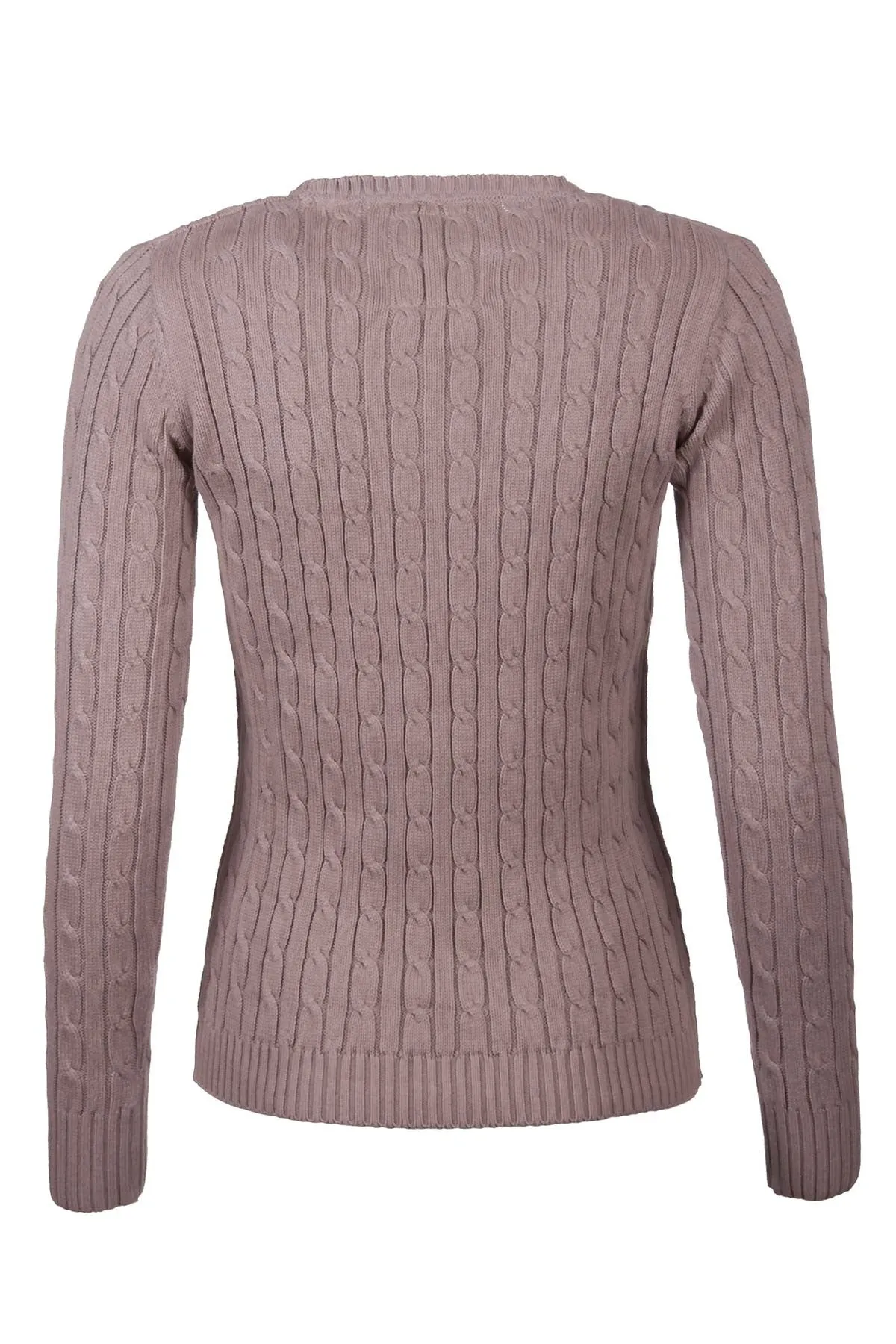 Ladies Crew Neck Cable Knit Jumper