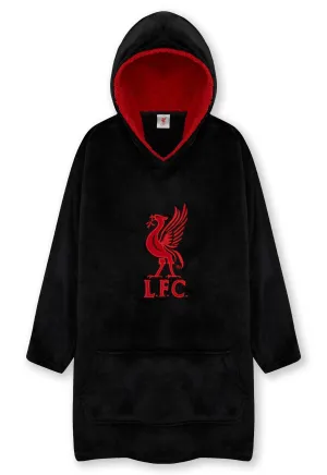 Liverpool F.C. Boys Hoodies, BLACK Oversized Hoodie Blanket, Kids Football Gifts