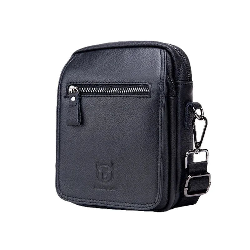 Men Genuine Leather Waterproof Multifunction Multi-Layers Crossbody Bag