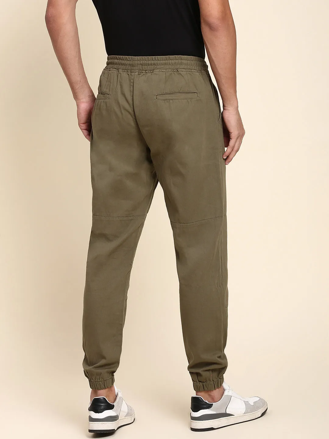 Men's Light Olive Joggers Comfortable Bottomwear With Smart Casual Look