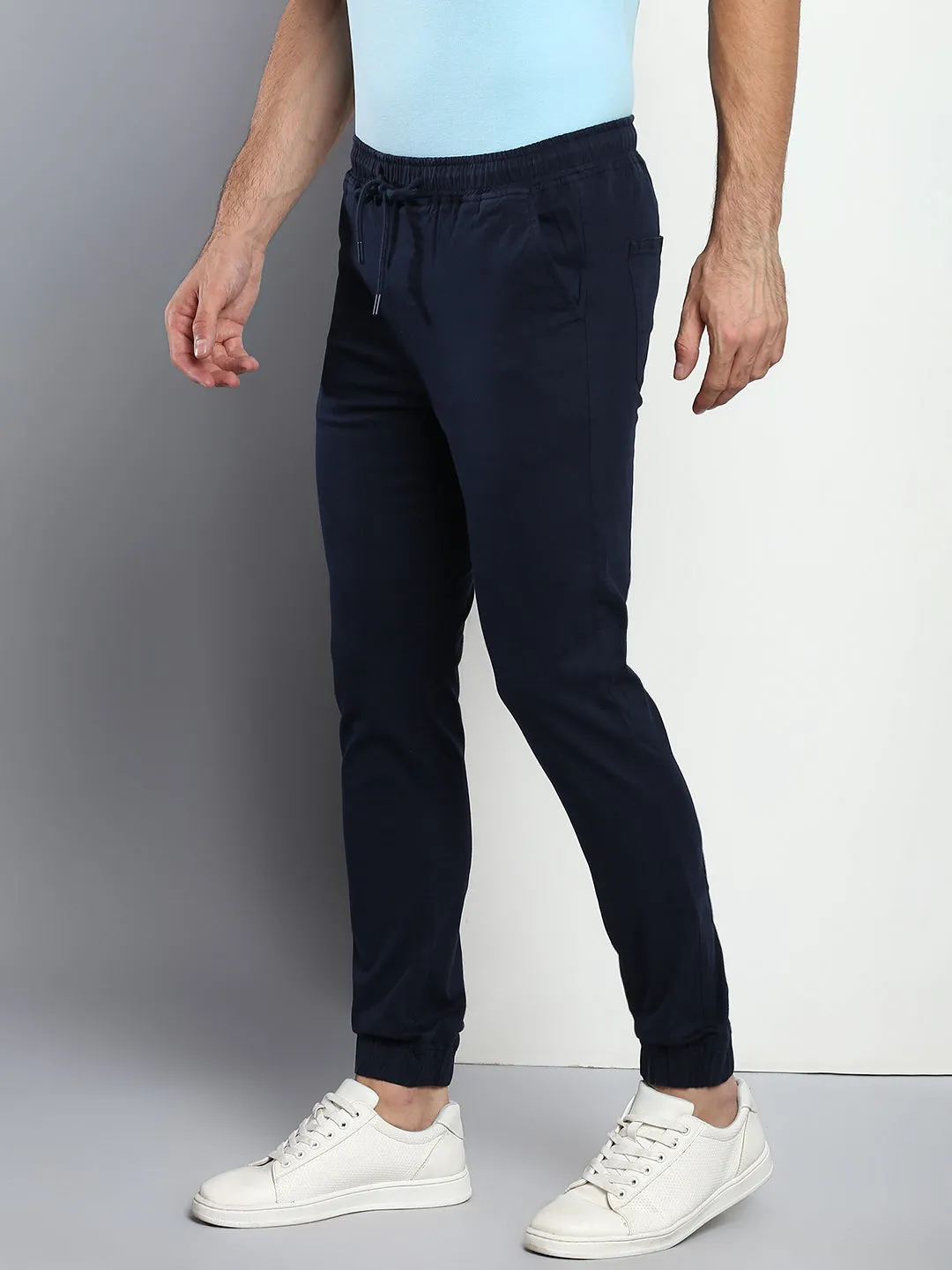 Men's Straight Fit Cotton Joggers (Navy)