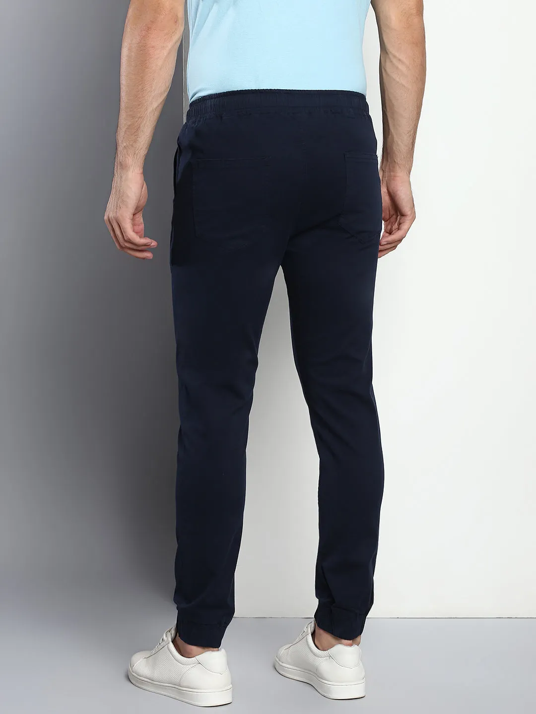 Men's Straight Fit Cotton Joggers (Navy)