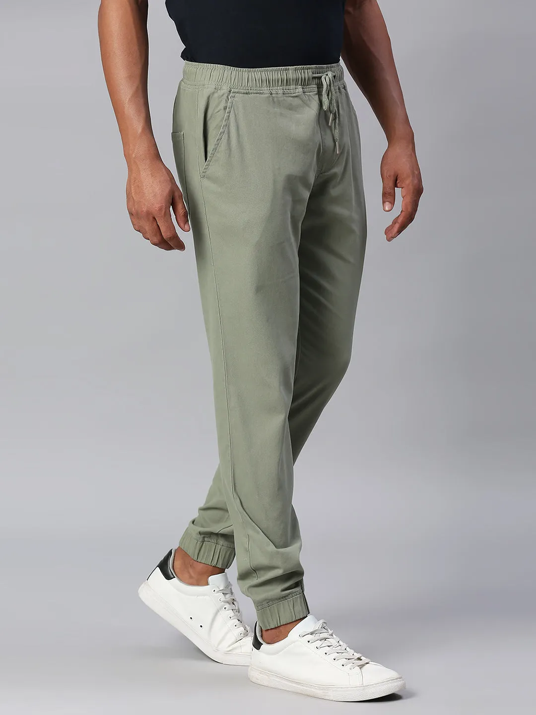 Men's Straight Fit Cotton Joggers (Sage)