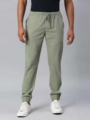 Men's Straight Fit Cotton Joggers (Sage)