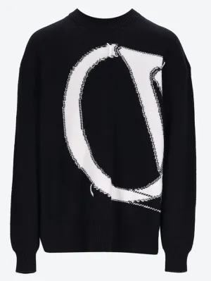 Ow maxi logo knit crewneck