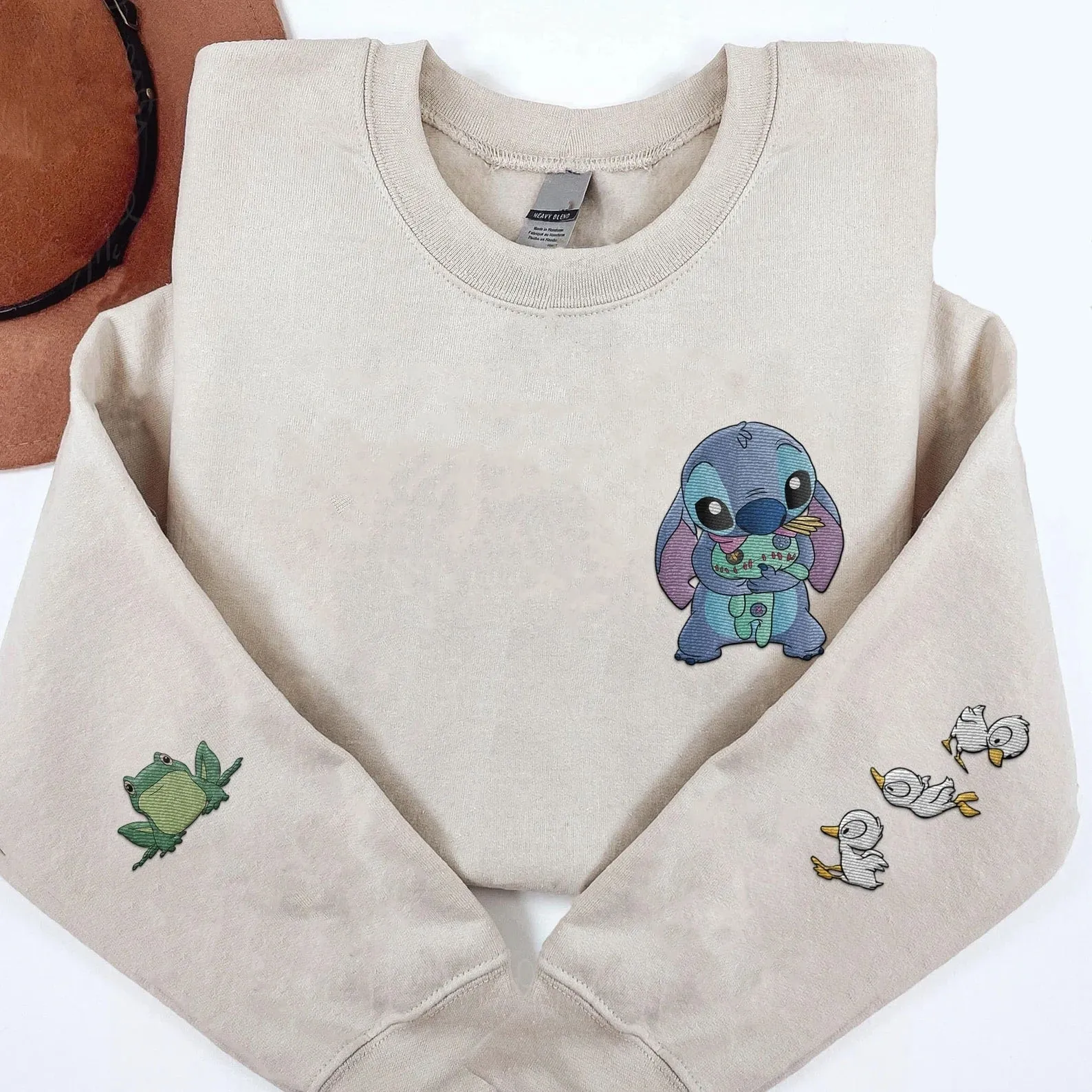 "Stitch And Scrump Frog Duck" Couple Sweatshirts - Custom Embroidered Matching Couple Hoodies