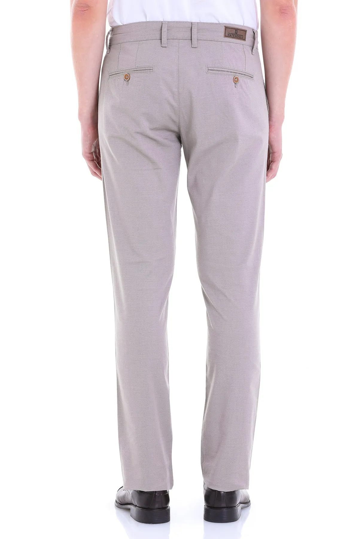 Regular Fit Side Pocket Light Mink Cotton Casual Pants