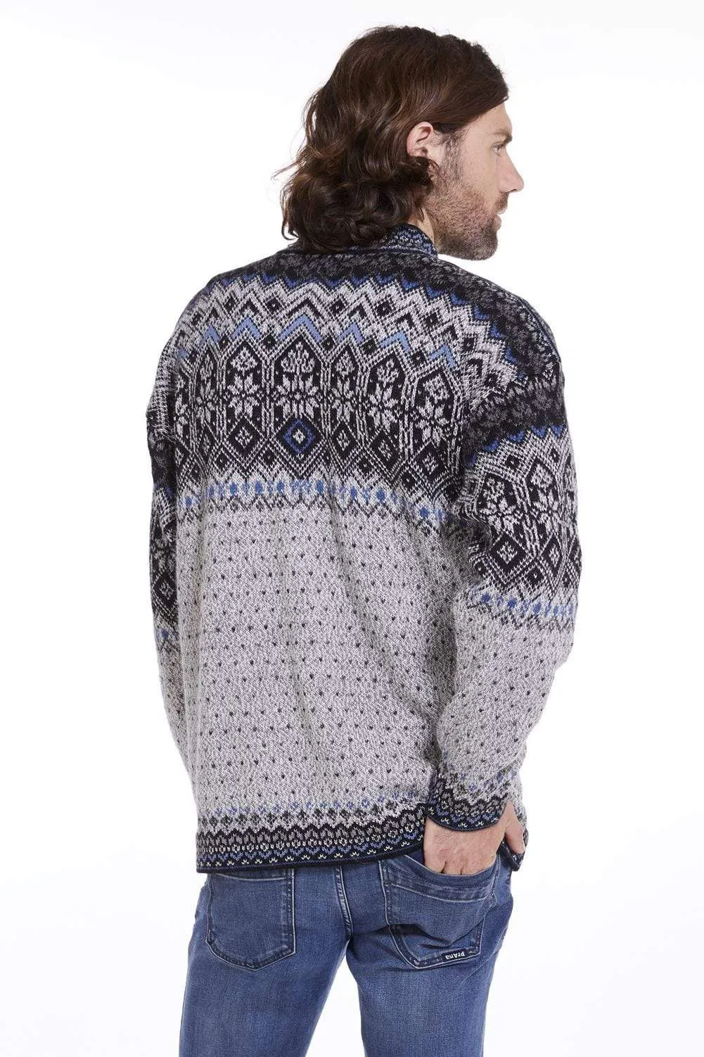 Sigurd Men's Alpaca Quarter Zip Nordic Sweater