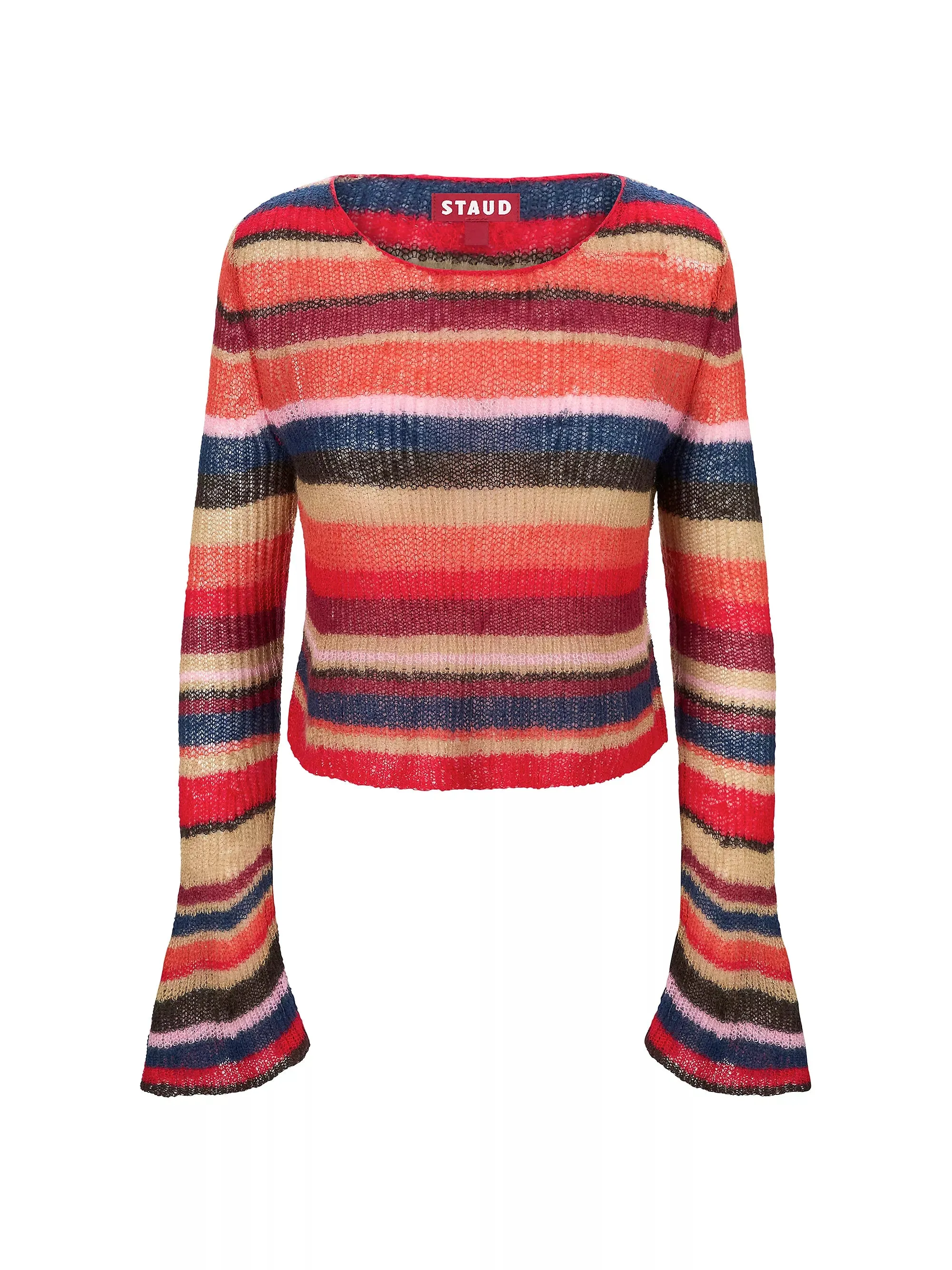 Staud  Parker Striped Crop Sweater