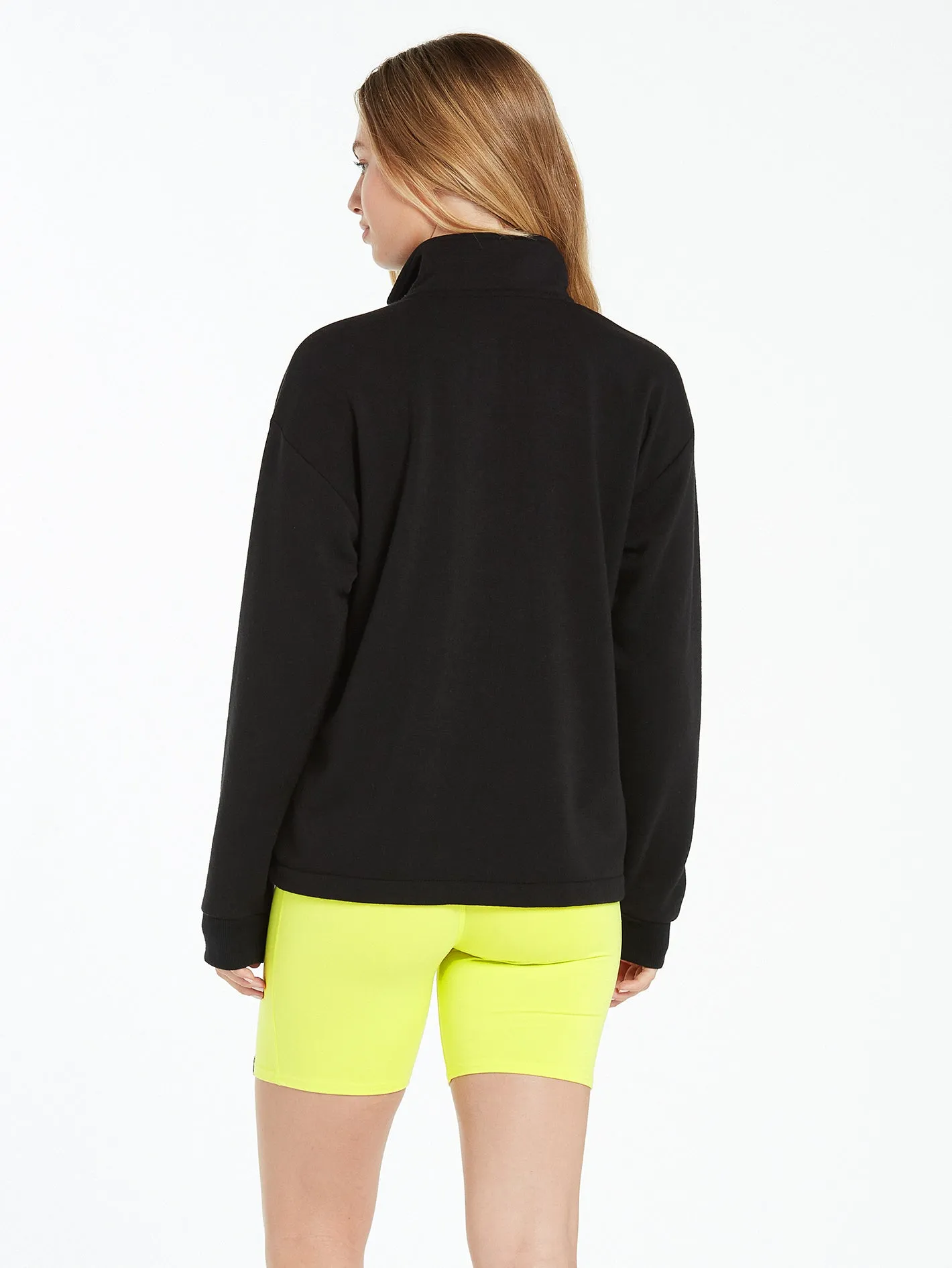 Stone Stacked Mock Neck Pullover - Black