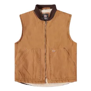 Stonewashed Duck High Pile Fleece Lined Vest Stonewashed Brown Duck