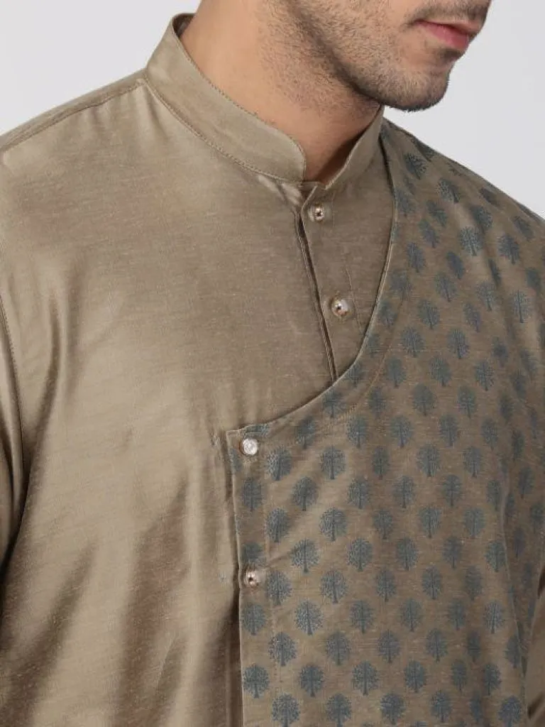 VASTRAMAY Men's Copper Kurta Churidar Set