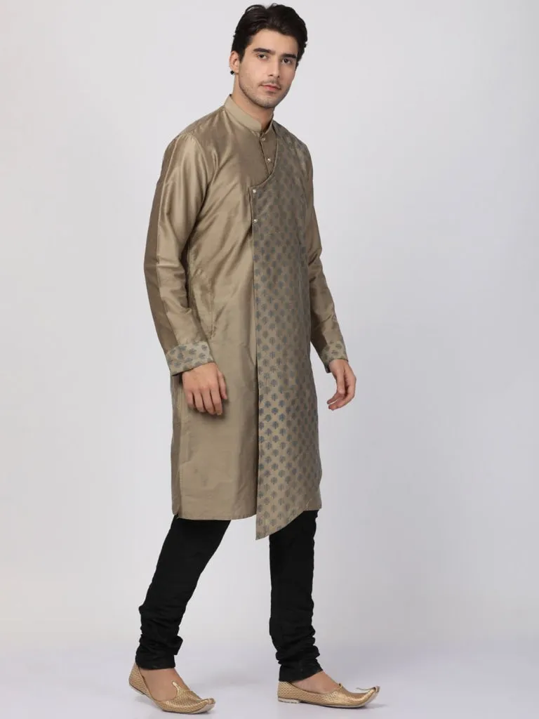 VASTRAMAY Men's Copper Kurta Churidar Set