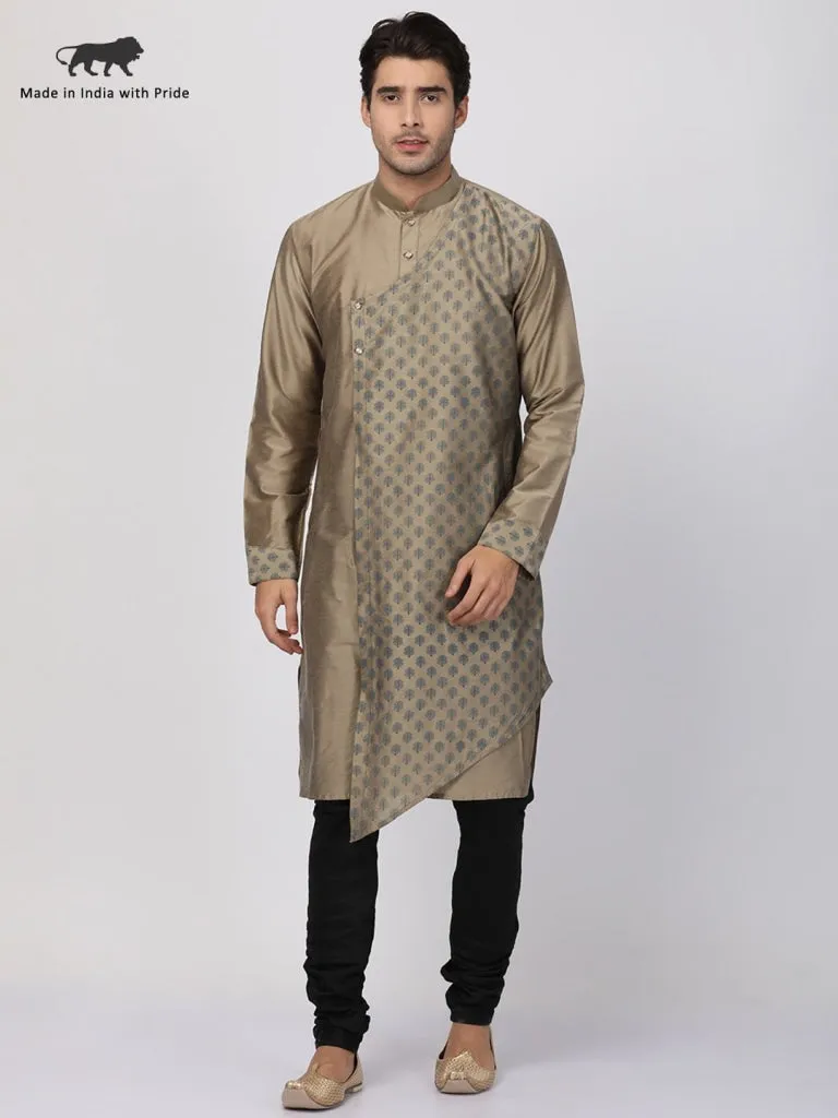 VASTRAMAY Men's Copper Kurta Churidar Set