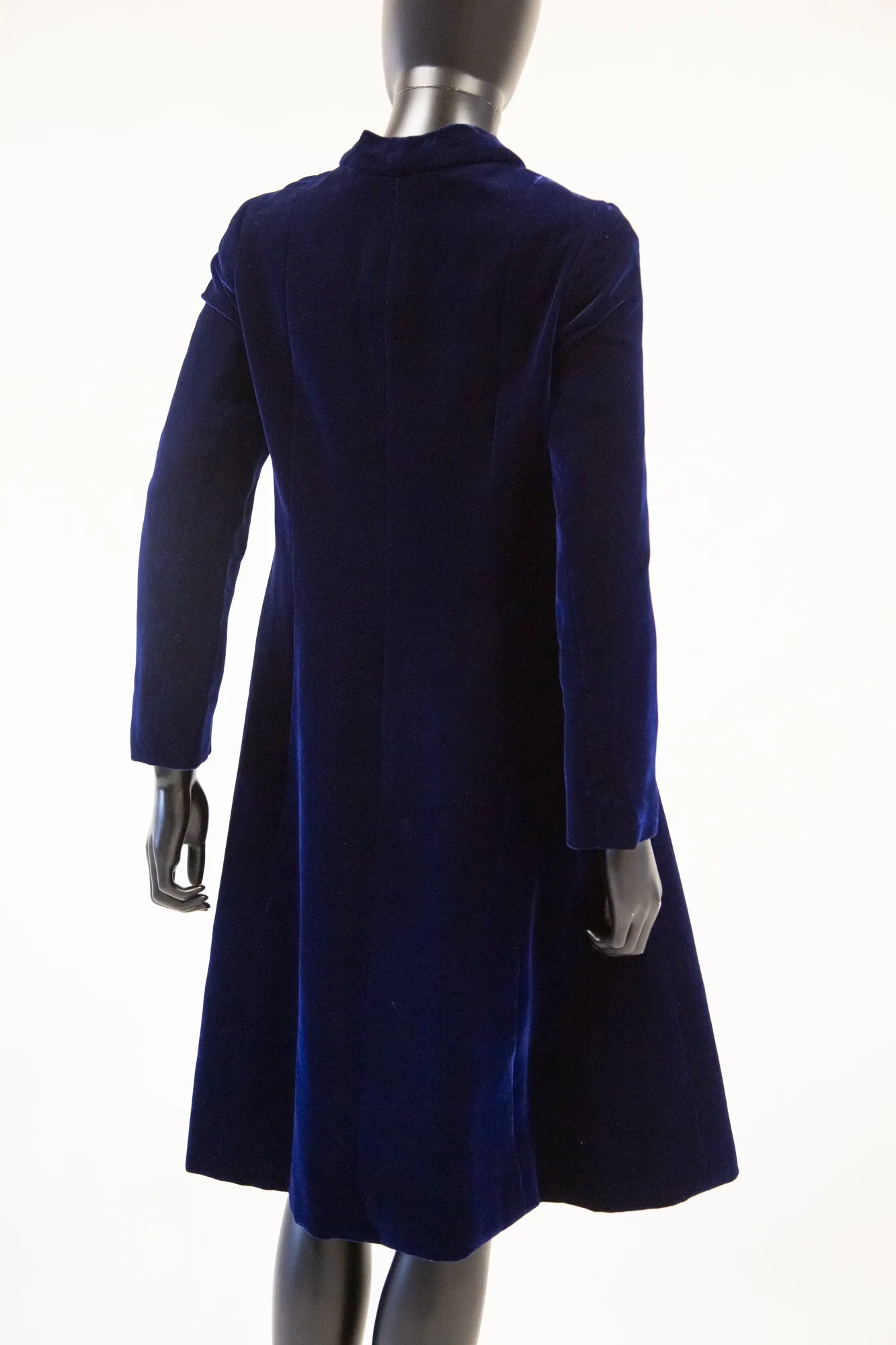 Vintage 1960s Hardy Amies Blue Velvet Coat