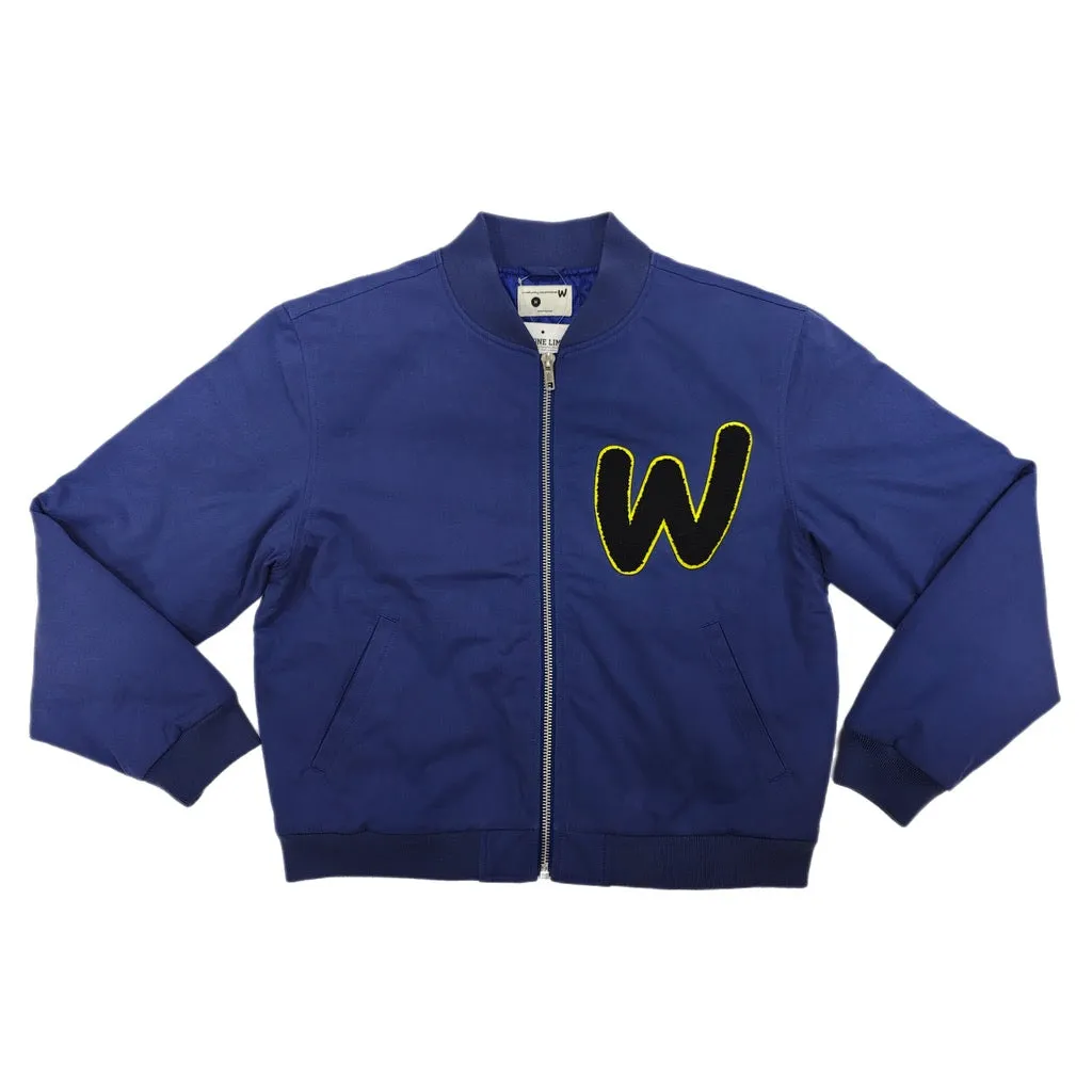 Wild Things Allen Canvas Bomber Jacket in Blue