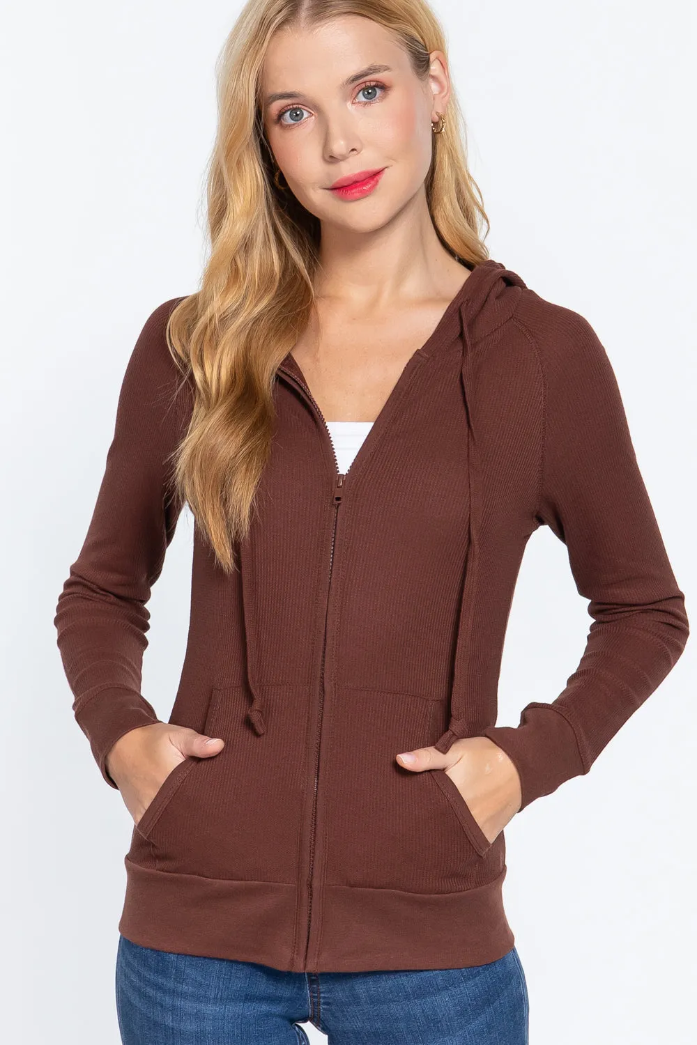 Women's Hoodie with Kangaroo Pocket Thermal Jacket