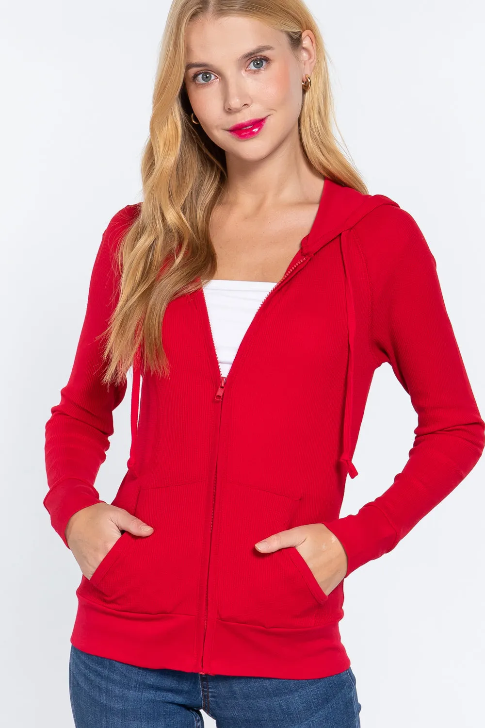 Women's Hoodie with Kangaroo Pocket Thermal Jacket