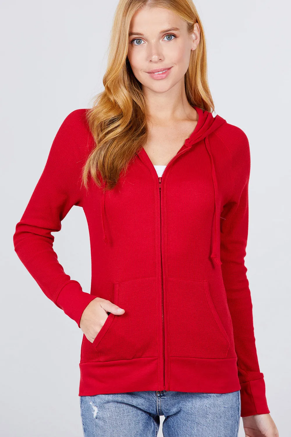 Women's Hoodie with Kangaroo Pocket Thermal Jacket