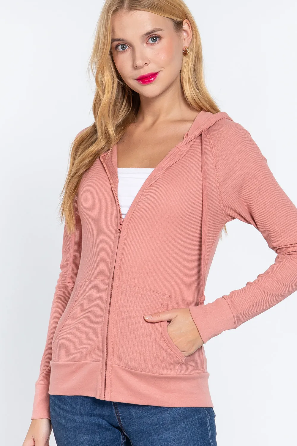 Women's Hoodie with Kangaroo Pocket Thermal Jacket