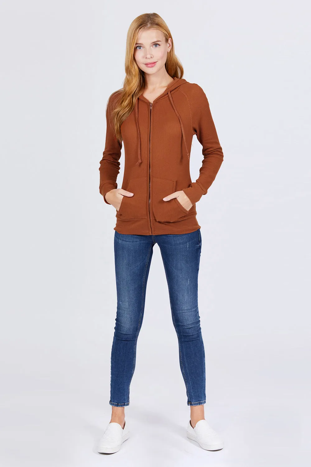 Women's Hoodie with Kangaroo Pocket Thermal Jacket