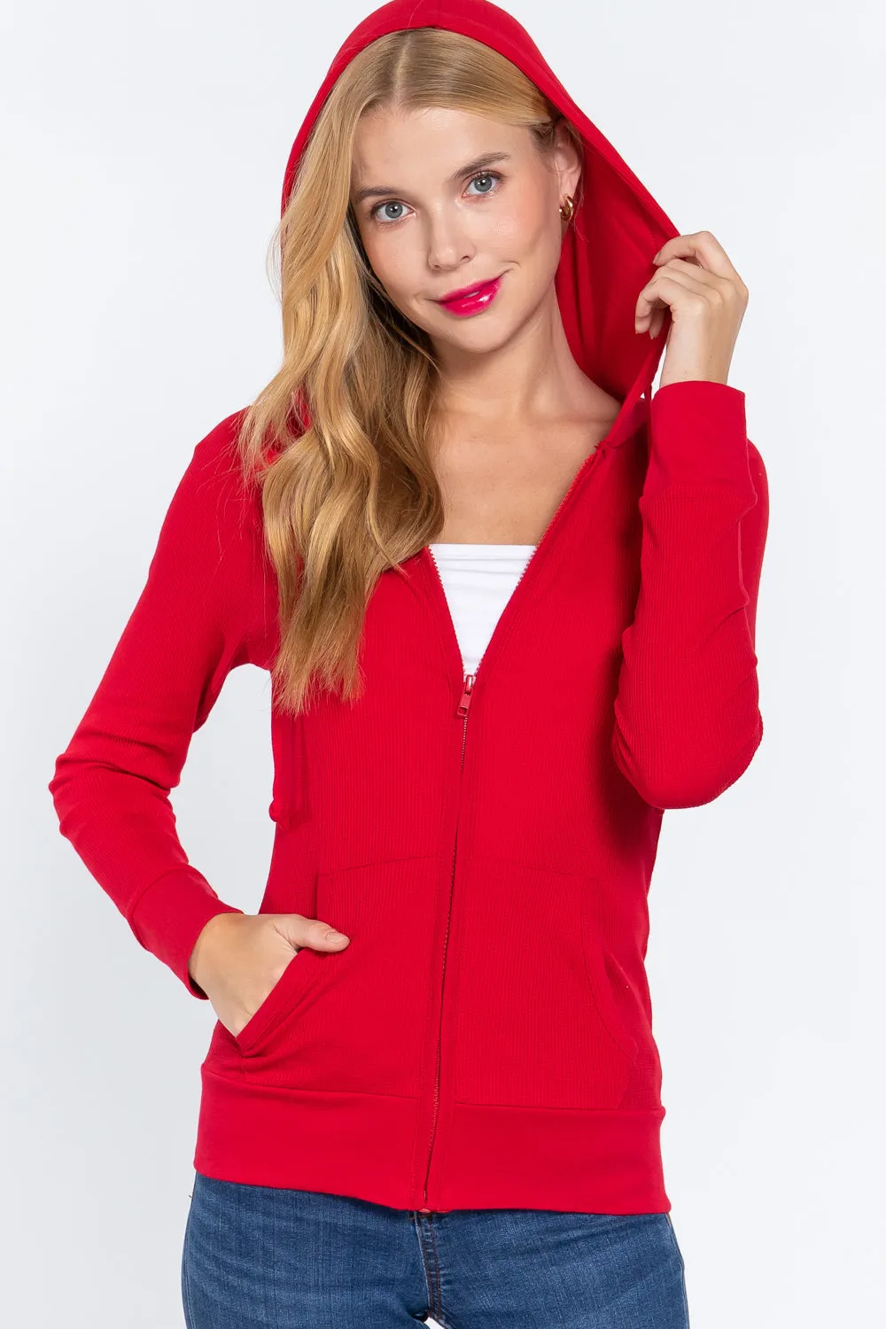 Women's Hoodie with Kangaroo Pocket Thermal Jacket