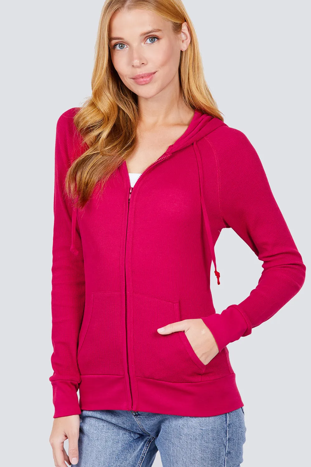 Women's Hoodie with Kangaroo Pocket Thermal Jacket