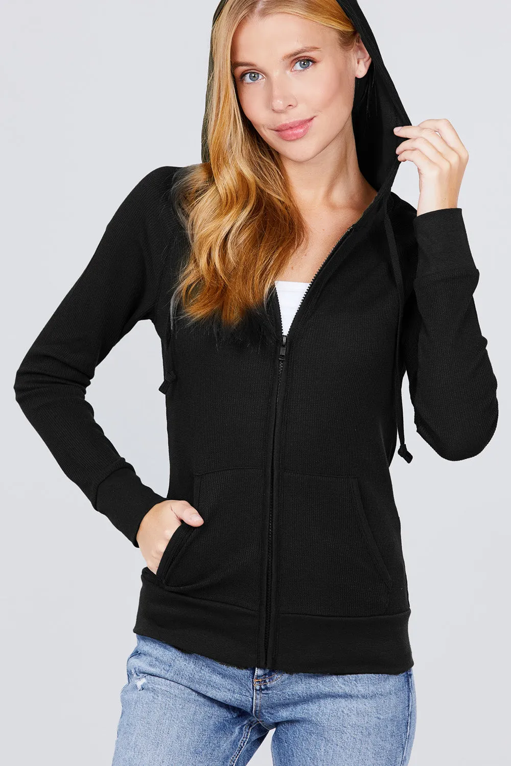 Women's Hoodie with Kangaroo Pocket Thermal Jacket