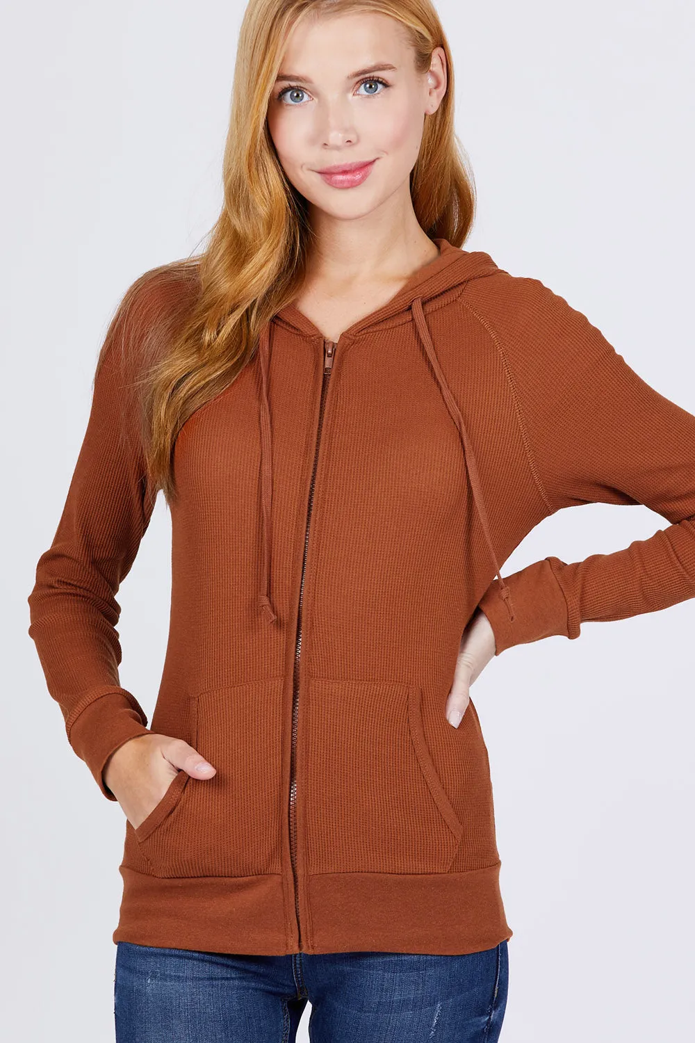 Women's Hoodie with Kangaroo Pocket Thermal Jacket