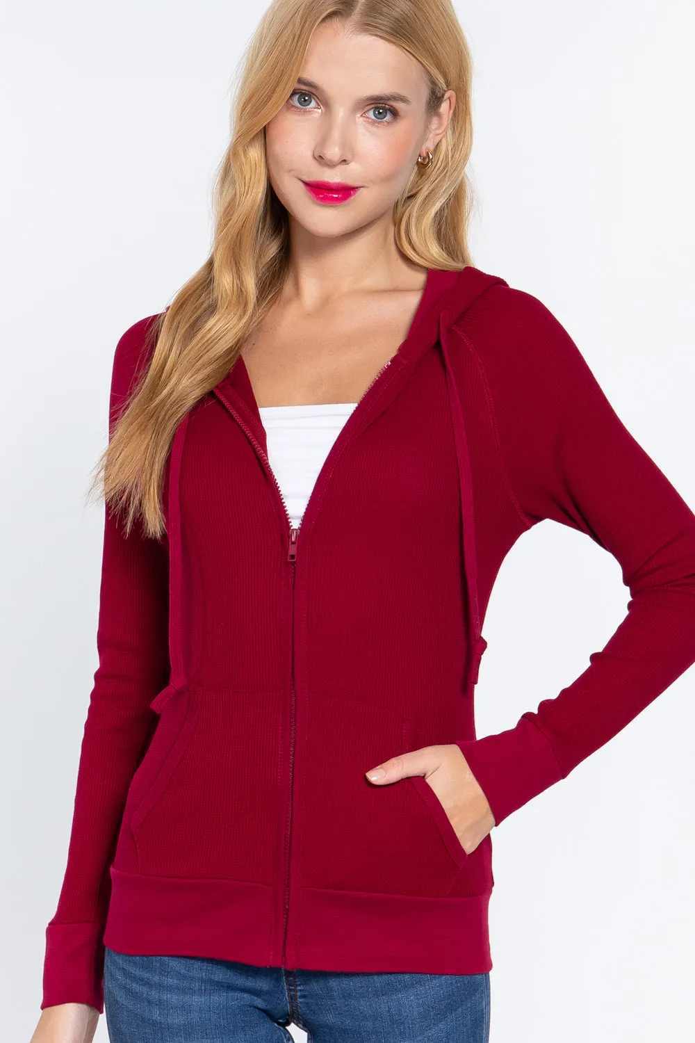 Women's Hoodie with Kangaroo Pocket Thermal Jacket